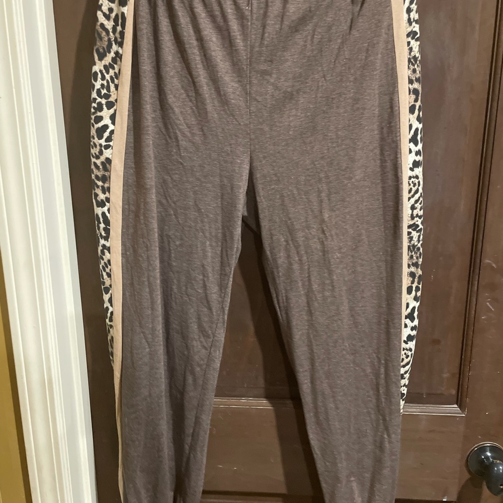 Brown Leopard Print Women's Pants